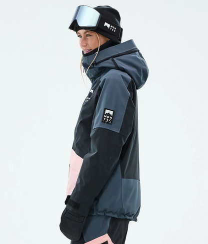Morpheus W Damen-Skijacke – Metallblau / Schwarz / Soft Pink